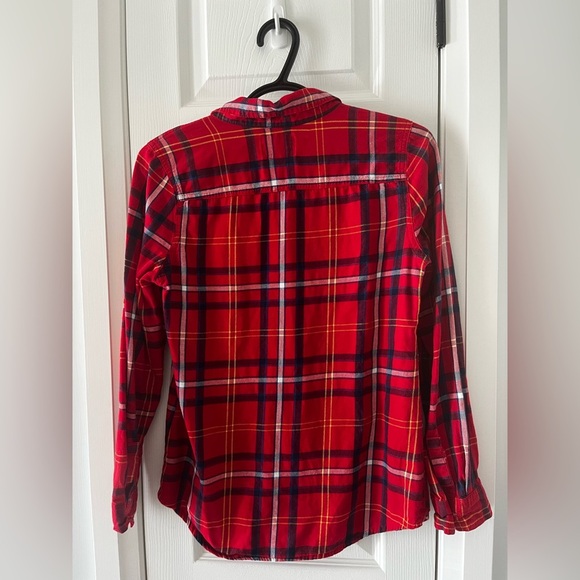Vintage Old Navy Red Plaid Flannel Shirt XS 100% Cotton Cozy Classic Y2K - Picture 6 of 7